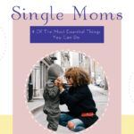 Cover for Survival Tips For Single Moms, blue and grey cover with a mom and child.